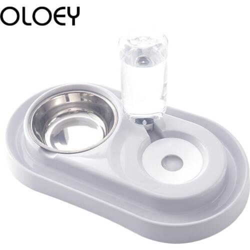 Automatic Dog Feeder 2 in 1 Pet Dog Cat Feeder Drinker Bowl without Wetting Your Pets' Mouth Puppy Drinking Feeding Dispenser