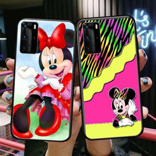 Minnie Mouse Meet Phone Case For Huawei P40 p30 P20 10 9 8 Lite E Pro Plus Black Etui Coque Painting Hoesjes comic fas