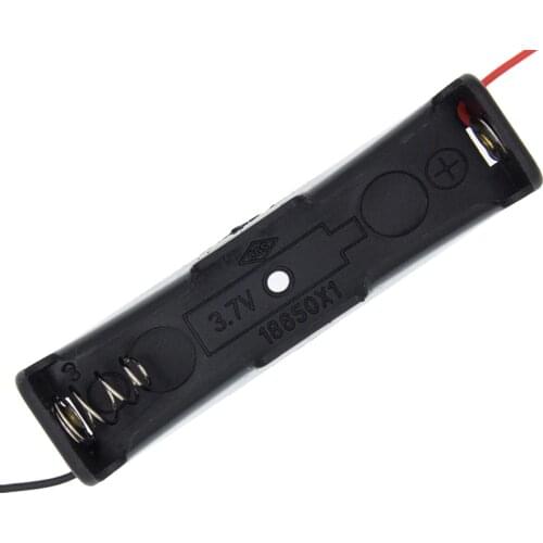 18650 Battery Li-ion 3.7V Clip battery holder Box Case Black With Wire Lead battery holders 10Pcs