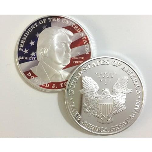 1pcs American 45th President Donald Trump Coin American liberty Silver Plated Coin Collected Gift