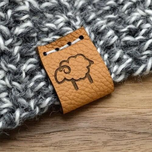 Leather labels for knitted and crocheted items,Leather tags , Custom Labels, Knitting Labels, Crochet Labels