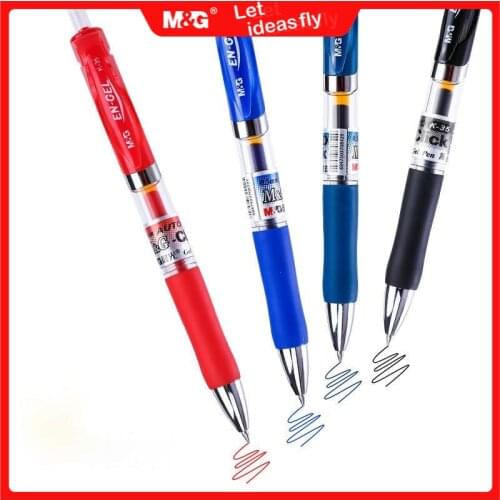 M&G 21pcs/lot Retractable Gel Pen K35 0.5mm Refillable:G-5 Black/Blue/Red/Dark Blue Bullet Point Ball Pen School&Office Supplies