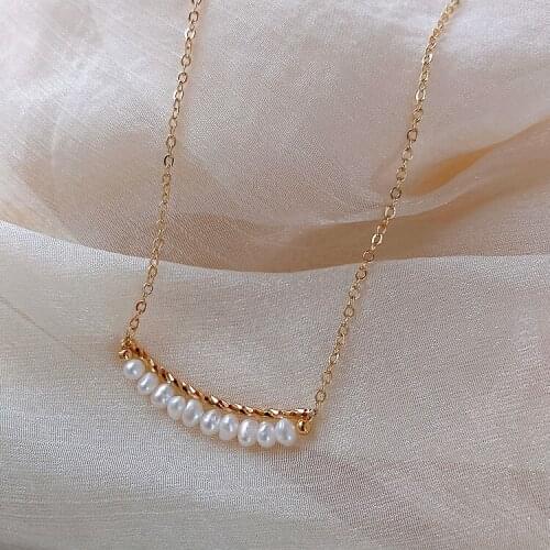 Sweet Pearl Necklace Temperament Clavicle Chain Simple Temperament Necklace New Fashion Jewelry Woman Jewelry