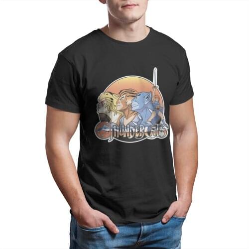 Thundercats Mens T-shirt Essentials Print 100% Cotton Anime 4XL 5XL 6XL Plus Size Clothing 10875