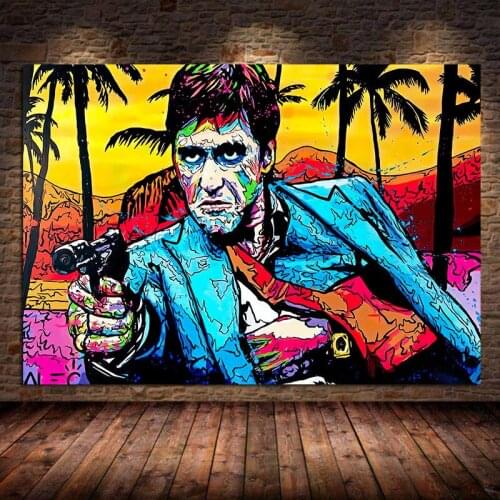 Graffiti Portrait Tony Montana Posters and Prints Street Art Canvas Painting Abstract Figure Living Room Wall Picture Home Decor