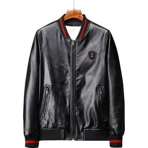 New Mens Leather Jacket Spring and Autumn Edition Korean Style Slim Fit Leather Mens Large Casual Jackets