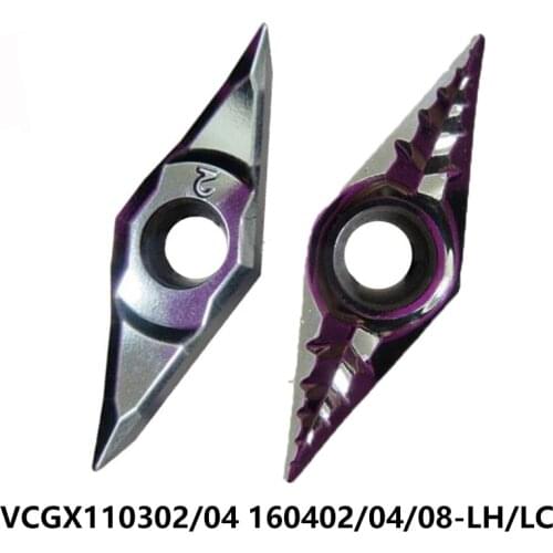 Original Insert VCGX VCGX110302-LH VCGX110304-LH VCGX160402-LH VCGX160404-LC VCGX160408-LC YBG202 YD101 Carbide Inserts CNC