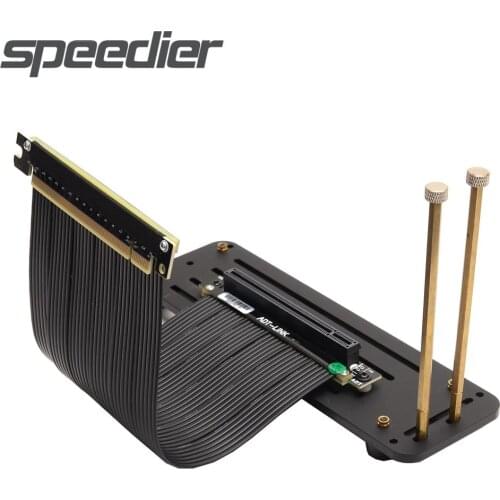 PCI Express 16x Flexible Cable PC Graphics Cards PCIe 4.0 X16 Riser Card Extension Port Adapter Reverse For ATX Case+Stand Base