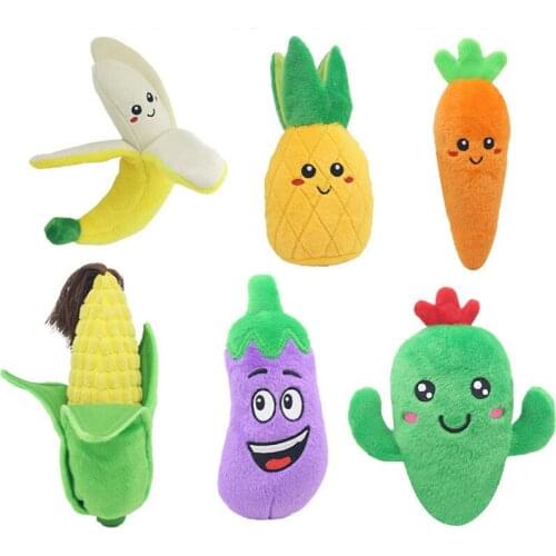 Pet Plush Toys Bite Resistant Vocal Toy Simulation Fruit Shape Chewing Dog Molar Teeth Cleaning Toy Human Pet Interactive Toys