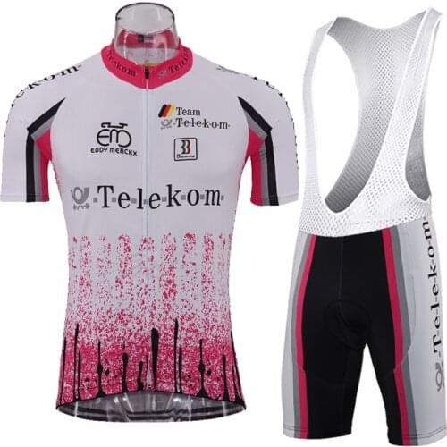 Hot retro mens pink version cycling jersey set Breathable quick dry cycling clothing bicycle jersey Maillot Ciclismo