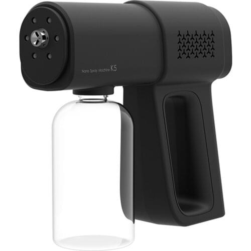 Portable Cordless Electric Sanitizer Fog Machine 380ml Black USB Charging