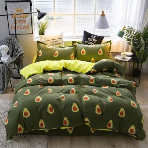 Avocado skin-friendly sheets are set of Loca cotton printed four-piece sets