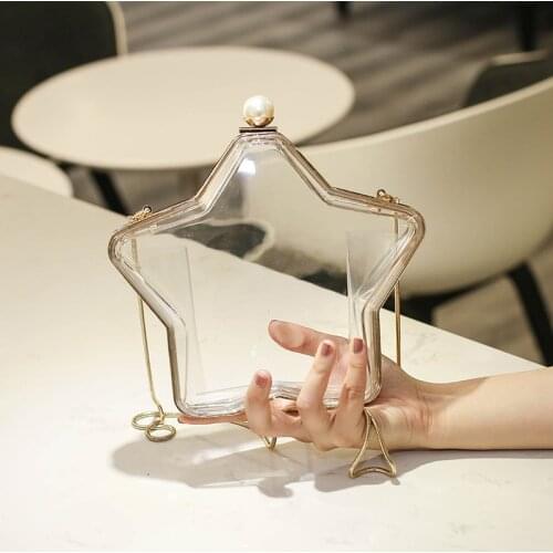 Transparent Bags For Women 2020 Clear Bag Star Shaped Acrylic Shoulder Bag Summer Female Handbag Crossbody Bag Ladies Hand Bags