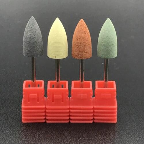 4pcs/lot Silicone Polisher Nail Drill Bits for Electric Manicure Pedicure Machine Dental Silicon Rubber Polish