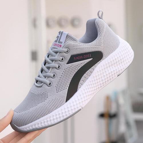 Sport Running Women Shoes Mesh Breathable Female Sneakers Light Comfortable Flat Lady Tennis 2021 New Women Athletic Trainers 42