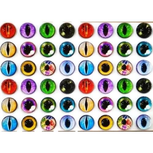 54pcs 12mm glass eyes flat back doll accessories DIY