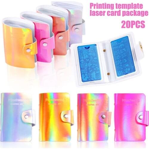 20 Slots Nail Art Stamp Plate Stamping Plates Holder Storage Bag Cases Stamp Bag Organizer