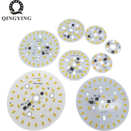 5pcs AC 220V LED PCB 3w 5w 7w 10w 12w 15w 18w 24w High Brightness Lamp Light Source Panel Smart IC Driver White / Warm White