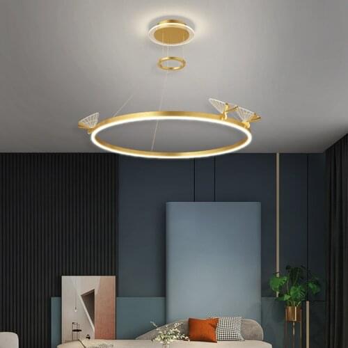 Nordic Led Acrylic Pendant Light For Bedroom Restaurant Living Room Fashion Contracted Indoor Circular Decorative Luminaire