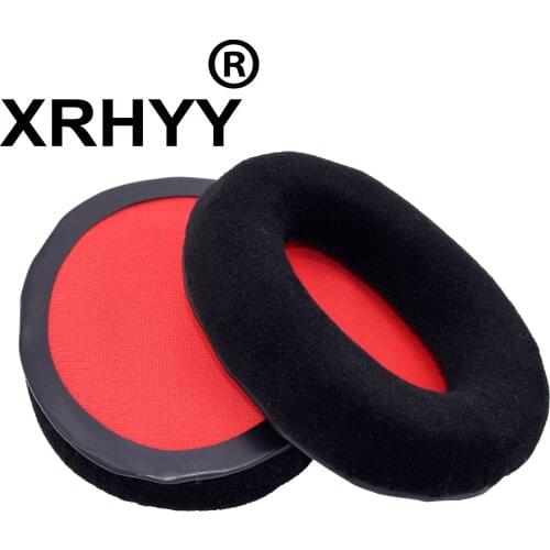 XRHYY 1 Pair Black Color Velvet Replacement Earpad Ear Pad Cushion for Kingston KHX-HSCC-BK-FR HyperX Cloud headphones