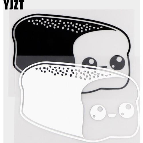 YJZT 14.4×9.6CM Cute Cartoon Bread Creative Car Stickers High Quality Vinyl Decals Black / Silver 20B-0192