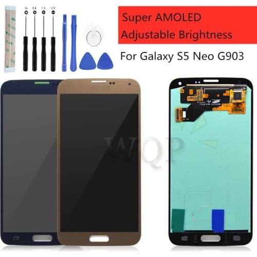 Super AMOLED LCD For Samsung Galaxy S5 Neo G903 G903F LCD Display Touch Screen Panel Assembly Replacment Repair Spare Parts