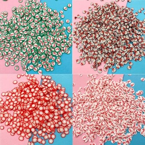 100g Snowflake Crutch Santa Claus Slices Polymer Hot Clay Sprinkle for DIY Christmas Nail Art Phone Decorations Accessoires