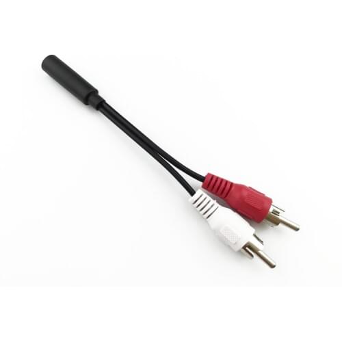 100PCS Computer Speaker Cord 3.5mm Stereo Splitter Audio Cable Female To Dual 2* RCA Male Converter Adapter Cable