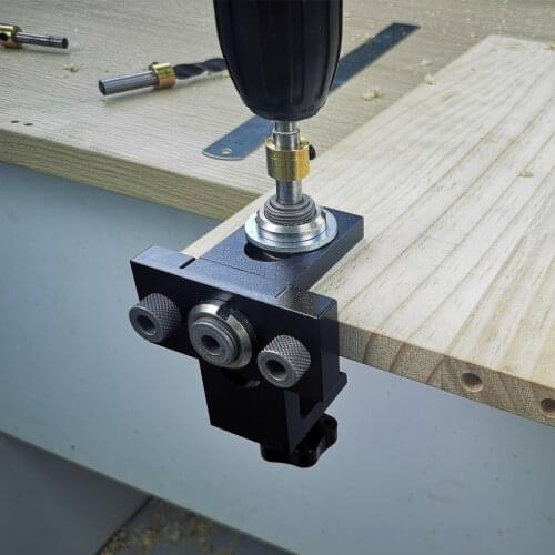 3 in 1 Adjustable Doweling Jig Woodworking Pocket Hole Jig With 8/15mm Drill Bit For Drilling Guide Locator Puncher Tools