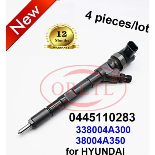 4 pieces/lot for HYUNDAI 0445110283 338004A300 Hot sale Injector 38004A350 0 445 110 283 Diesel Common Rail Fuel Injector
