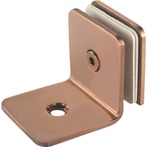 High Quality 4PCS Stainless Steel 90 Degree Wall to Glass Clamps Fixed Holder Brackets Glass Clips for 8-12mm Glass