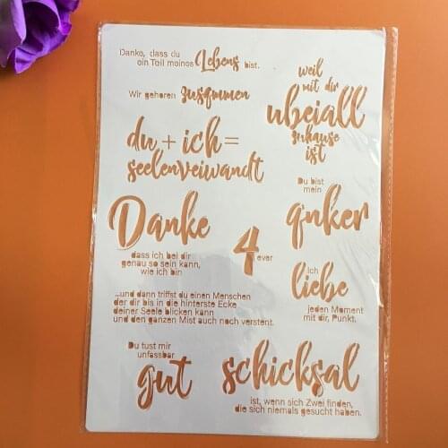 A4 English inspirational blessings wall stencil, scrapbook, embossing album, decorative, paper card template drawing stencils