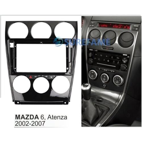 9 inch Car Fascia Radio Panel for MAZDA 6, Atenza 2002-2007 Facia Dash Kit Install Adapter Bezel Console Plate 9inch Trim Cover