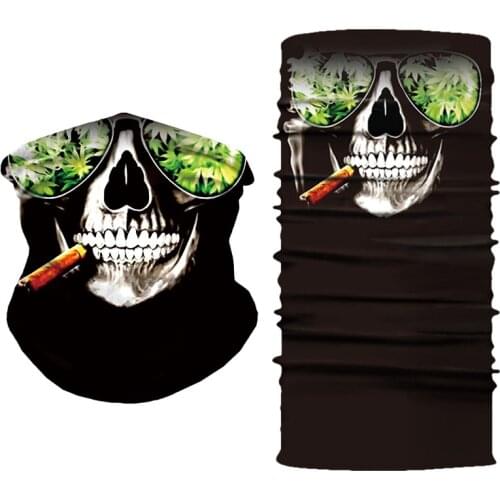 3D Skull Seamless Neck Gaiter Tube Sport Cycling Skiing Hiking Fishing Bandana Buffs Multi Functional Balaclava Men Women Scarf