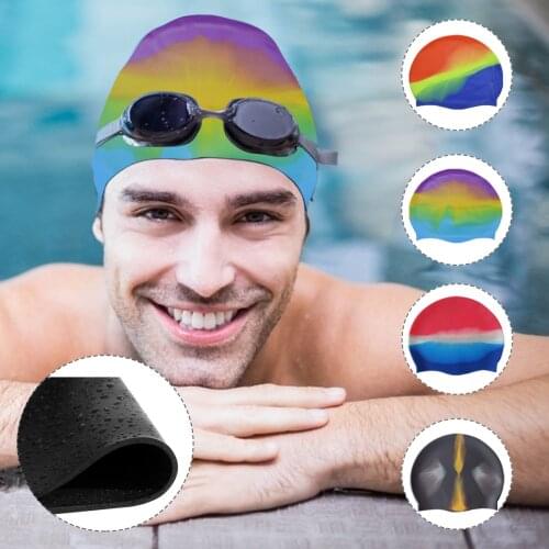 Gorro Adult Swimming Cap Men Women Waterproof Silicone Pool Hat Long Hair Swim Bathing Caps Seaside Water Sport Elastic Turban