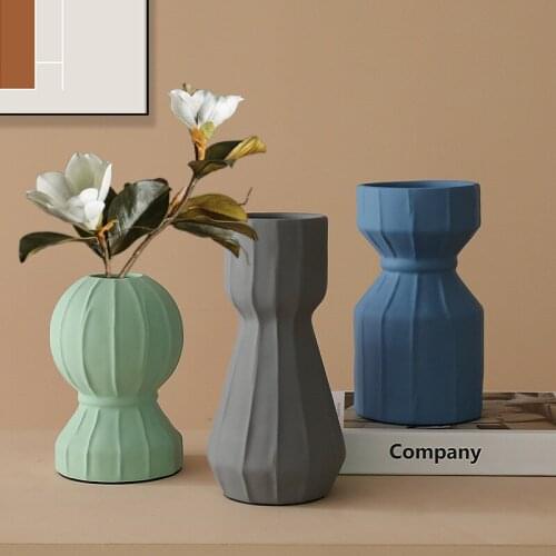 Nordic Ceramics Vase Morandi Crafts Coffee Table Decor Vase Artwork Living Room Flower Vases Home Decoration Accessories Modern