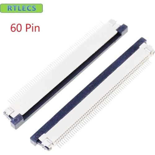 10pcs FPC connector 0.50 mm 0.020" 60 Position Bottom Contact Right angle SMD ZIF Slide Lock Surface Mount PCB