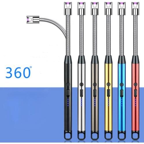 Kitchen Electric USBSafety Windproof Lighter BBQ Rechargeable Hose Torch Electric Plasma Arc plasma Lighters Smoking