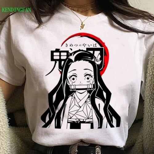 Hot Japanese Anime Demon Slayer T Shirt Women Kawaii Kimetsu No Yaiba Graphic Tees Tanjiro Kamado Unisex Tops Funny T Shirt