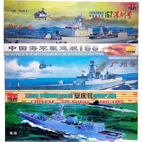 1:350 Navy Destroyer Cruiser Frigate Military Assembly Electric Chinese Ship Model