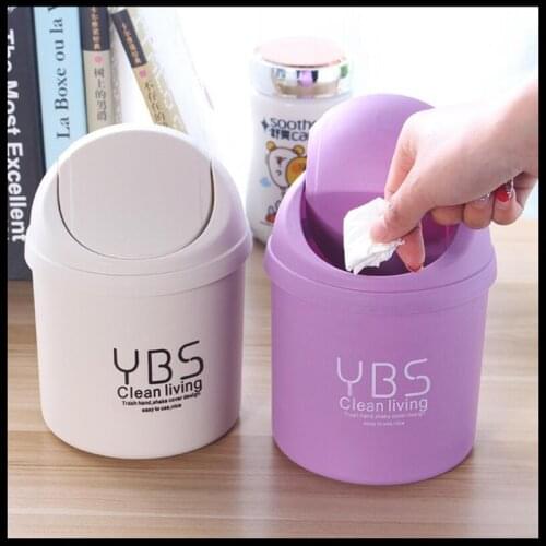 Desktop Waste Bins Trumpet Desktops Mini Creative Covered Kitchen Living Room Trash Can Rolling Cover Type Desktop Trash