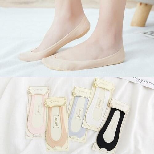 Socks womens summer thin ice boat socks silicone anti slip invisible socks