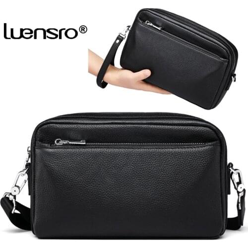 New Designe Multifunction Men Bag Genuine Leather Shoulder Bags for Men Handy Bag Purse Male Crossbody Bags Card Holder Moneybag