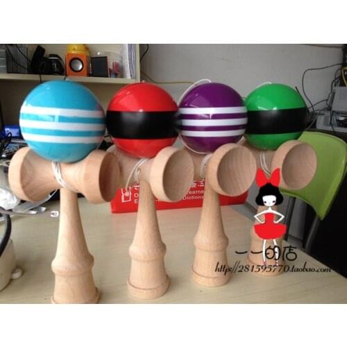 Sample real tribute Professional supply of high-quality skills ball Kendama glassy draw the line educational stripe