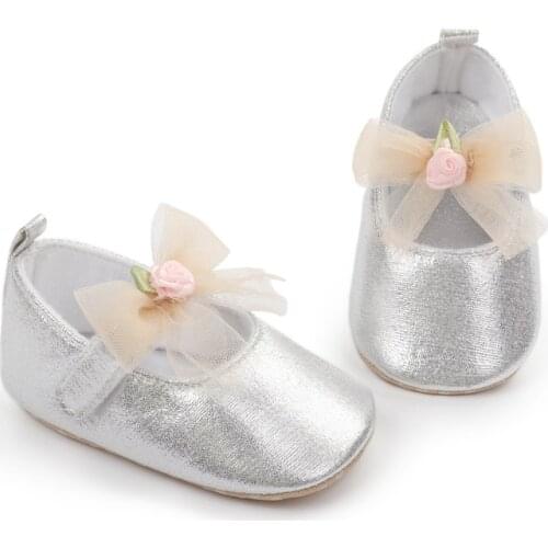 Baby Girls First Walker Shoes Infant Newborn Soft Sole Bow Knot Fashion Princess Flats Prewalker Toddler Shoes 0-18M