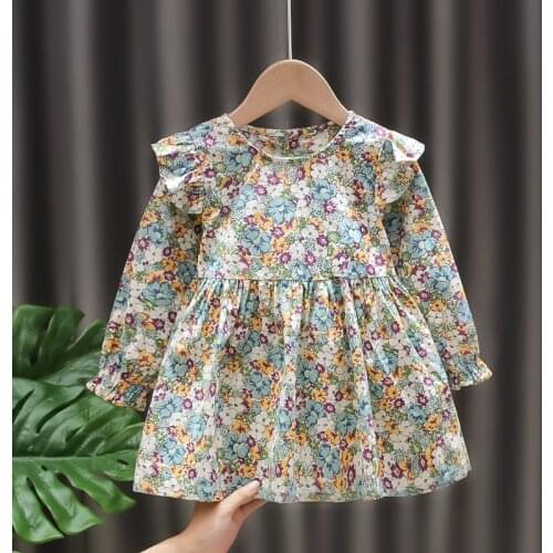 Spring baby girls clothes kids outfit wear thin floral dress cloth for baby girl birthday infant children clothing dresses dress