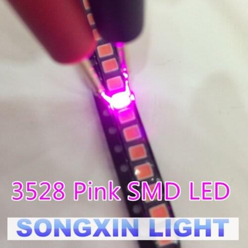 Wholesale 1000pcs Pink POWER TOP 1210 3528 SMD SMT PLCC-2 Ultra Bright LED New Free shipping