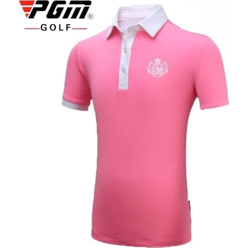 Pgm Golf T-Shirt Girls Short Sleeve Elastic Shirt Children Breathable Anti Sweat Tops Baby Sport Training Clothing AA60454