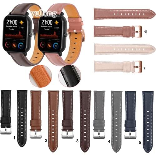 Fashion Leather Watch Bands Straps for Huami Amazfit GTS 2 Smart Watch for GTS2 mini Wrist band strap Elegant Bracele 20mm