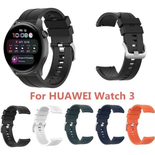 22mm Silicone Watch Strap Checked Elegant Style Wristband Suitable for Huawei Watch 3